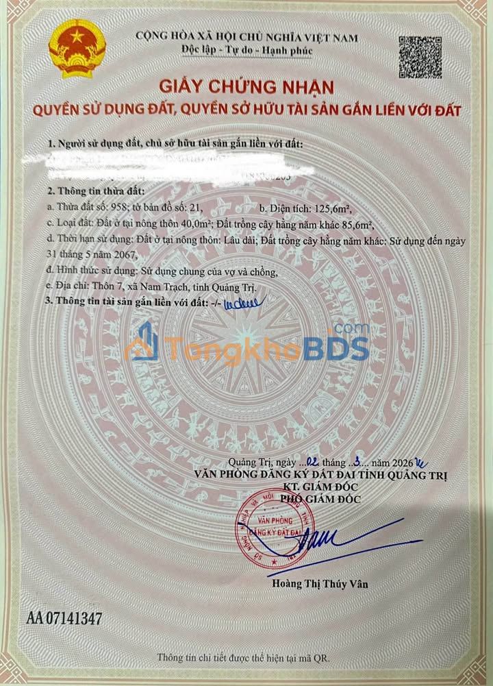 Đất nền Lý Trạch 126m² 400-499 triệu - Xây dựng tự do