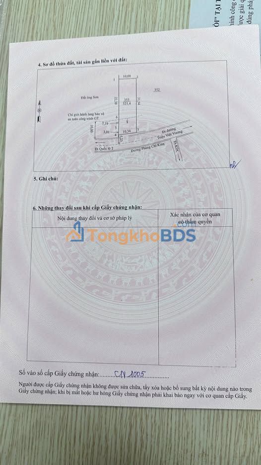 Bán Đất Mặt Tiền 10m Đường Thái Long, Tuyên Quang - 310m² Thổ Cư