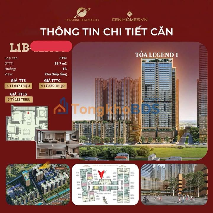 Bán Căn hộ 3PN 88.7m² Xã Ngọc Hồi, Thanh Trì - View Biệt thự Đảo, Giá 4.6 tỷ
