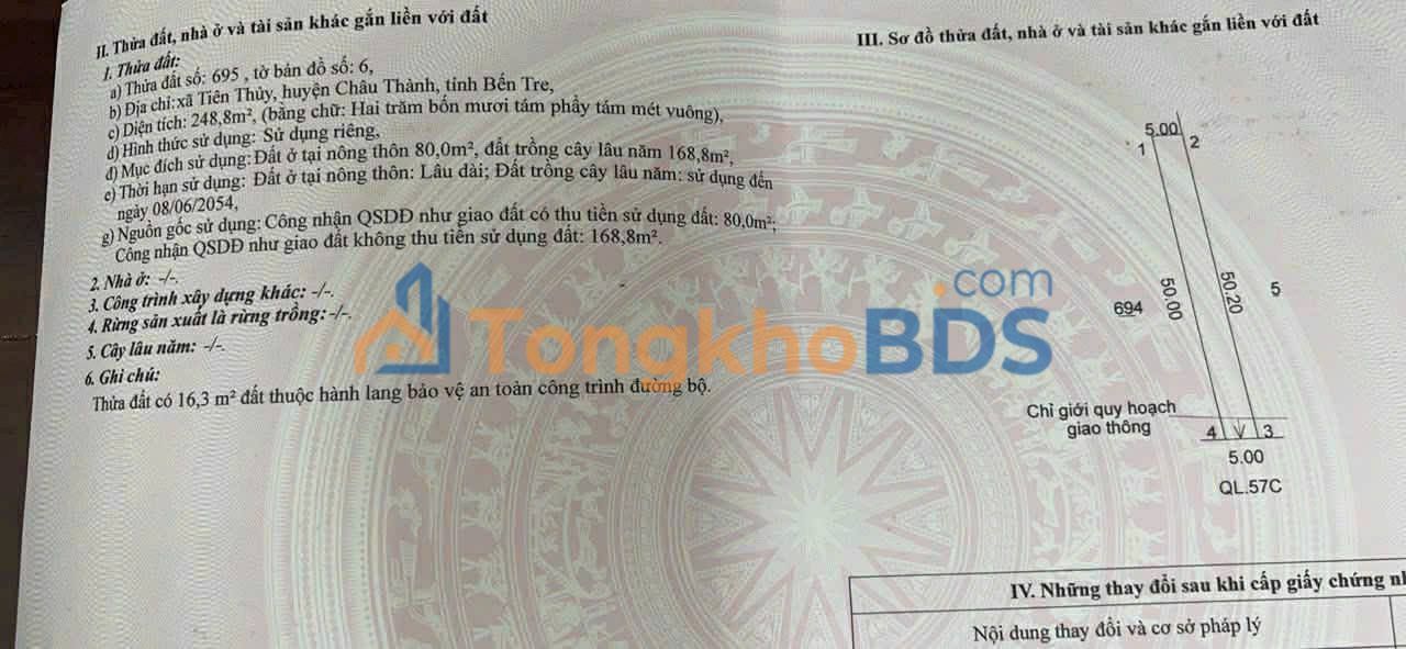 Đất nền Châu Thành Bến Tre 248m² 900tr - Tiềm năng tăng giá