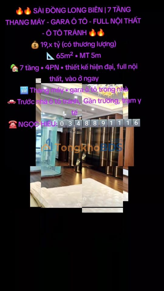 Nhà Phố Sài Đồng Long Biên 65m² 7 Tầng, Gara Ô Tô - 19 Tỷ