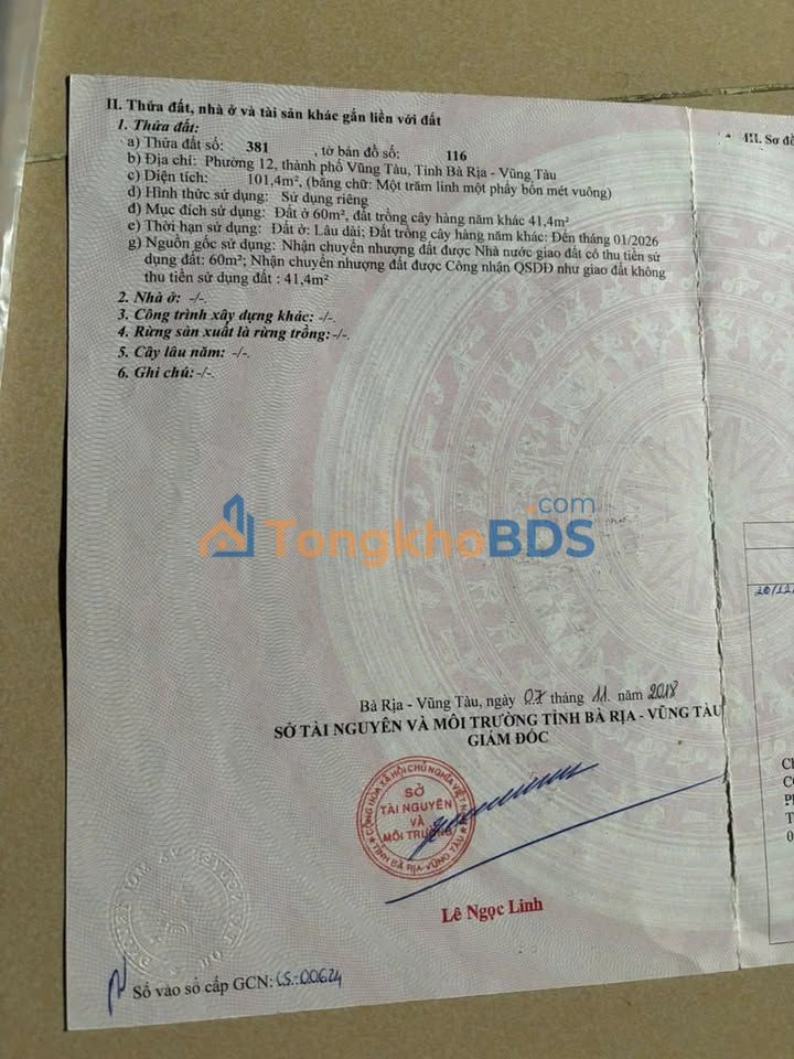 Bán Gấp Đất Nền Phước Thắng, Vũng Tàu 101m² - Giá Tốt, Sổ Đỏ Sẵn Sàng