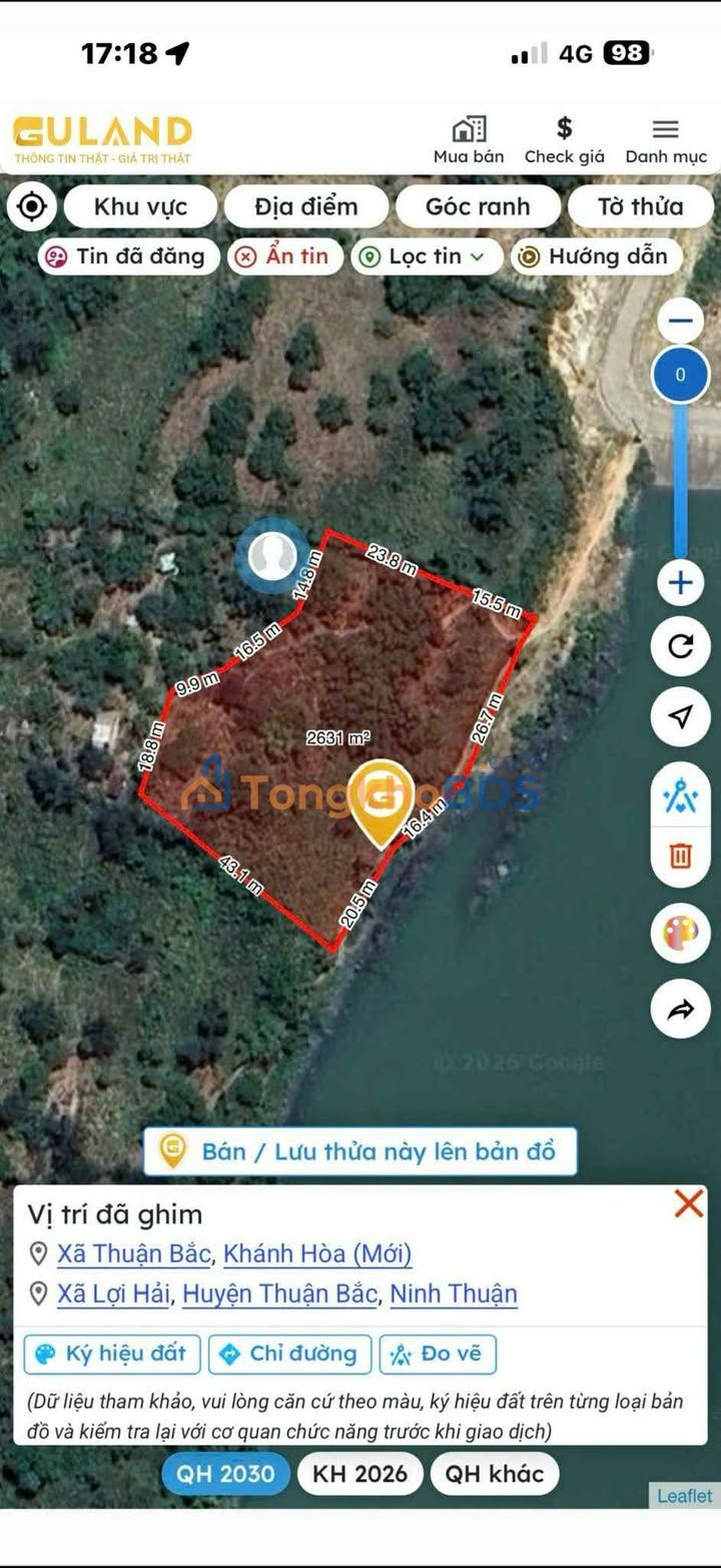 Bán Đất View Hồ Lợi Hải, Ninh Thuận 3000m² Quy Hoạch TMDV - Sổ Hồng Riêng