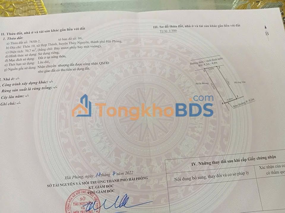 Bán Đất Mặt Đường Thôn Đường 2, Thủy Nguyên - 70.7m² Giá Tốt