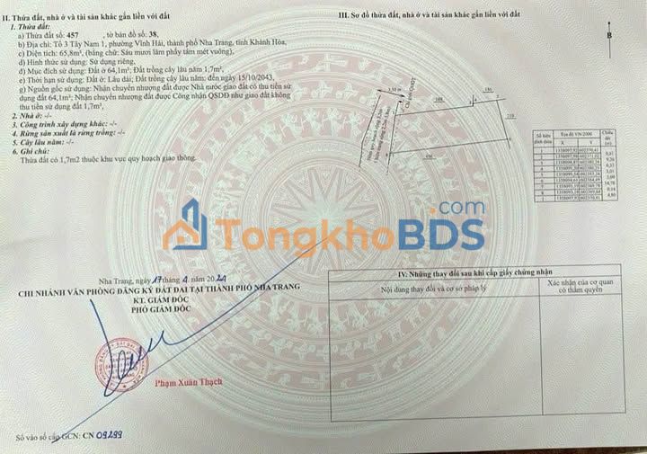 Bán đất nở hậu 65.8m² sổ hồng đường Nguyễn Khuyến, Nha Trang - Giá 3.7 tỷ