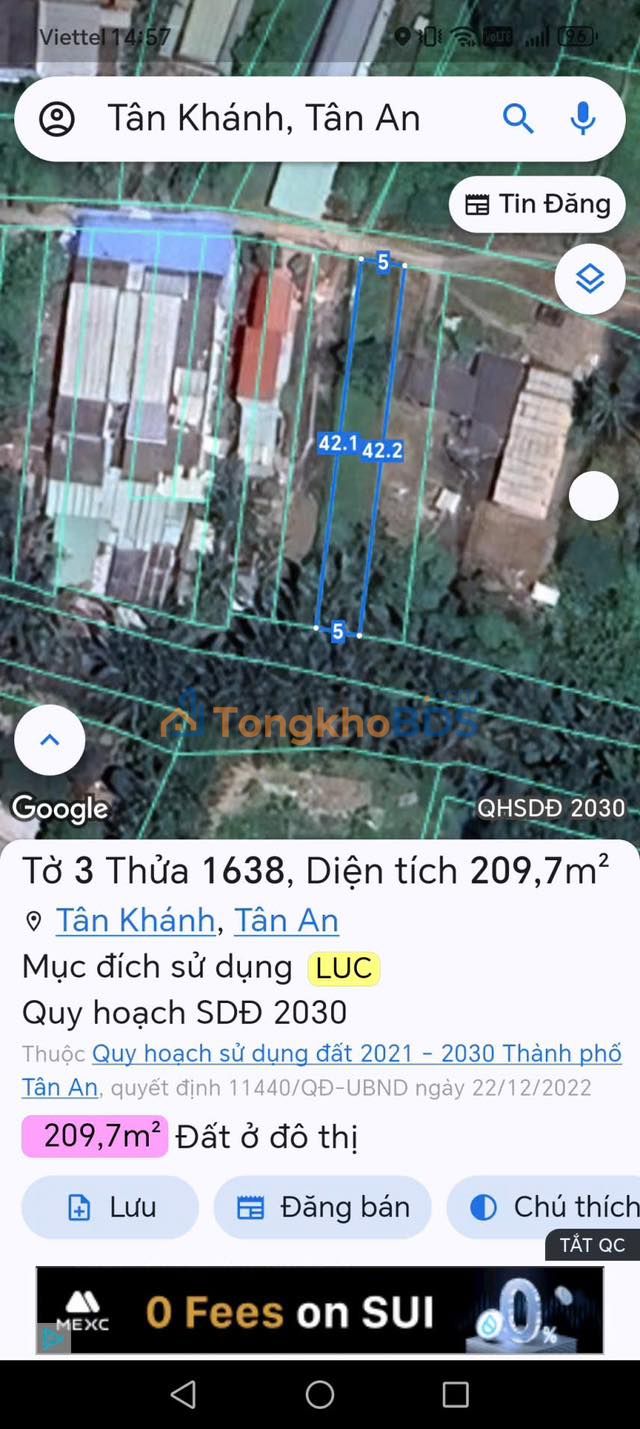 Đất Thổ Cư 210m² Hẻm Phạm Văn Ngô, Tân An - Sổ Hồng Sẵn Sàng