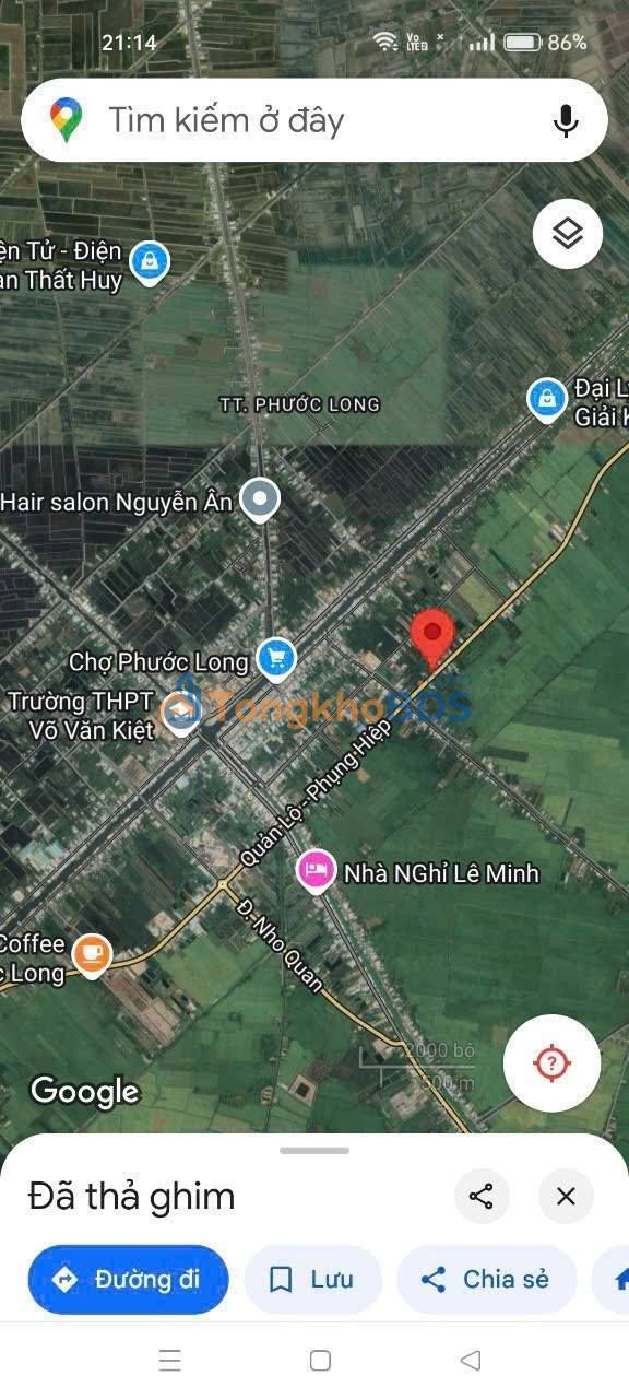 Đất nền Quản lộ Phụng Hiệp Phước Long 3.290m² 7,238 tỷ - Đường ô tô