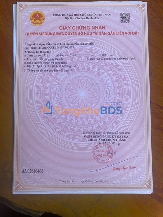 Bán Đất Vườn 1003m² Mặt Đường Bê Tông, Chơn Thành, Bình Phước - Giá 800 Triệu