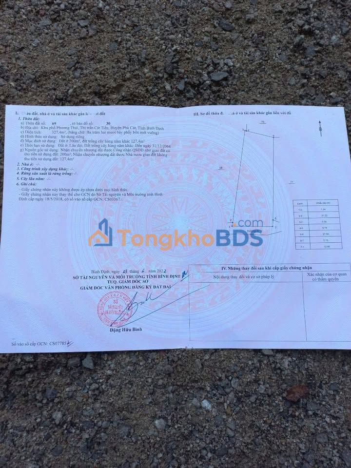 Bán Đất Cát Tiến 327m² - Chính chủ, Ô tô vào tận nhà, Giá 2 tỷ