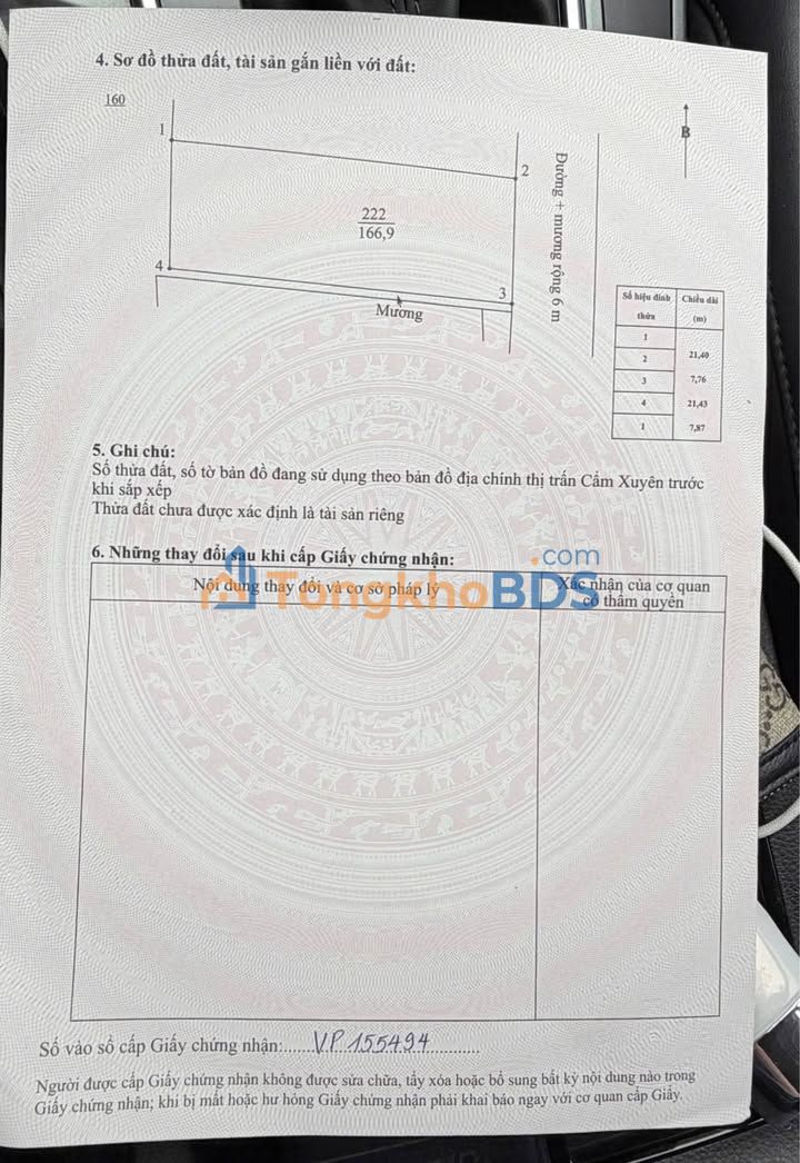 Bán Đất Thị Trấn Cẩm Xuyên, Hà Tĩnh - 163m² Giá Chỉ 4 Tỷ Hời!