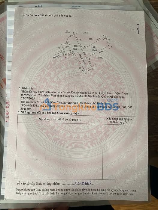 Bán đất 100m² Đông Yên, Quốc Oai - Giá 2.5 tỷ, Sổ đỏ sẵn sàng