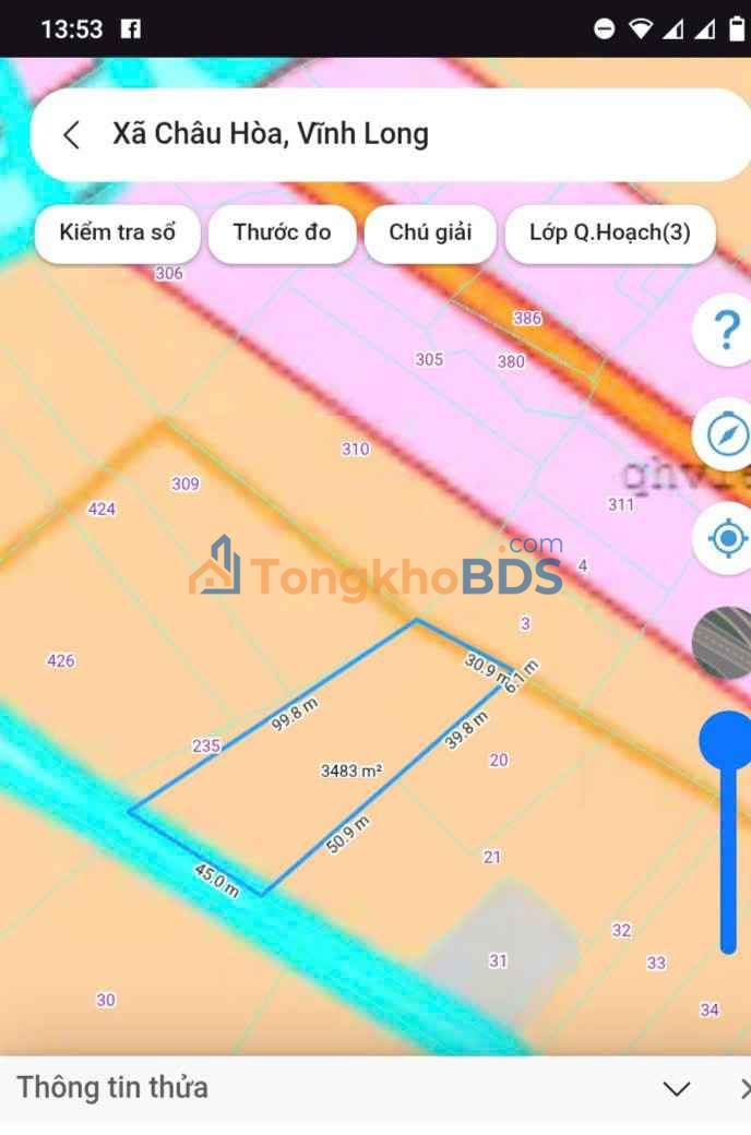 Đất vườn Lương Quới Bến Tre 3.500m² 1,575 tỷ - Nghỉ dưỡng