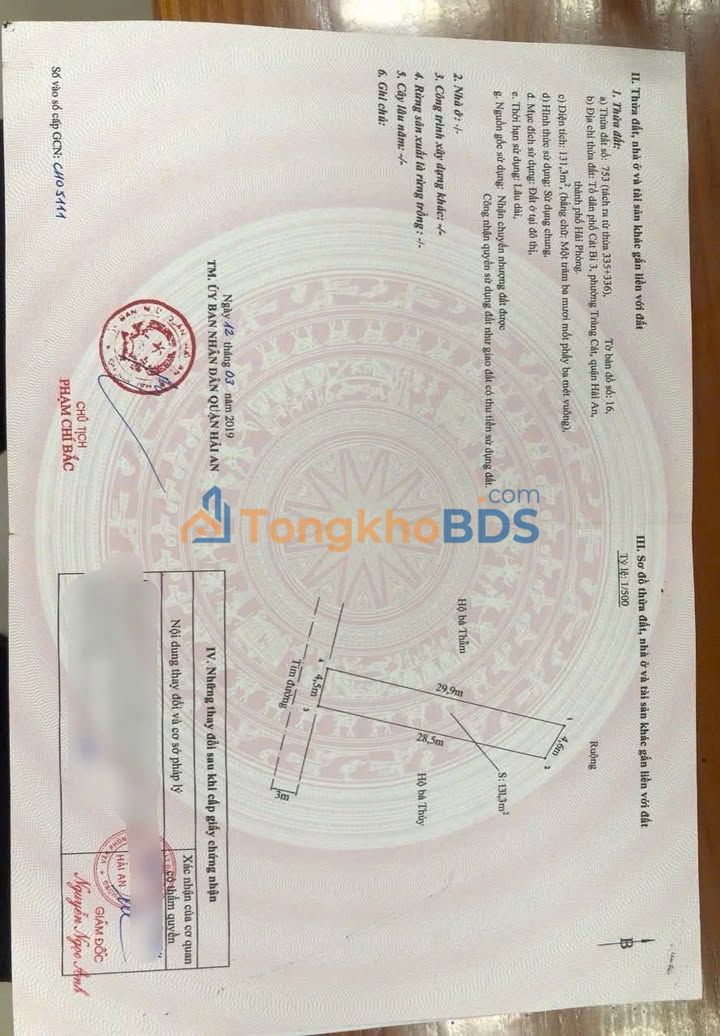 Đất Mặt Đường Nhà Mạc, Hải An - 131.3m², Hướng TN, Giá 3.93 Tỷ