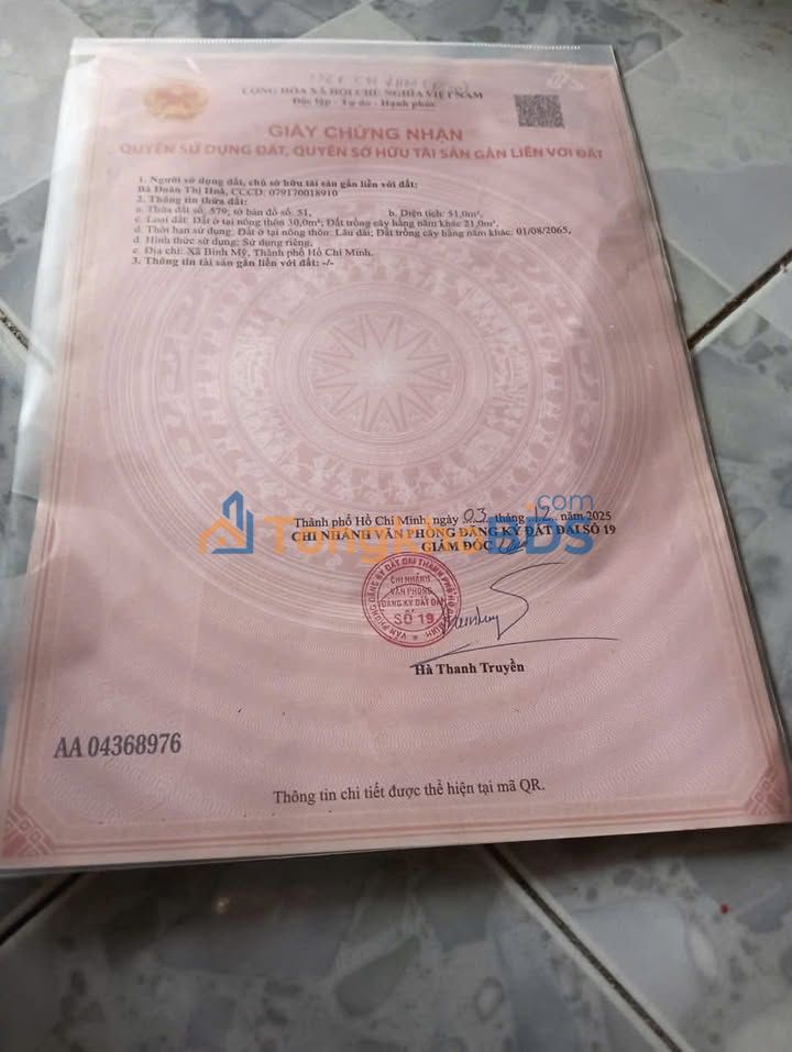 Nhà cấp 4 Bình Mỹ Củ Chi 34m² 1.5 tỷ - Chính chủ bán gấp