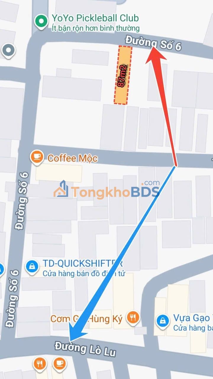 Đất Số 6 Lò Lu Thủ Đức 87m² 4.799 tỷ - Sổ đỏ chính chủ