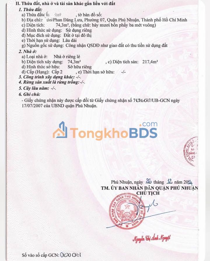 Nhà Phan Đăng Lưu Phú Nhuận 75m² 11 tỷ - Ô tô vào tận nhà