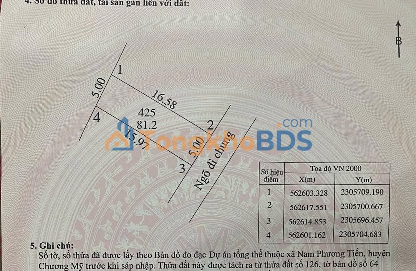 Đất Nền Nam Phương Tiến - 81.2m² Sổ Hồng, Giá 1 Tỷ - Gần QL21 Mở Rộng