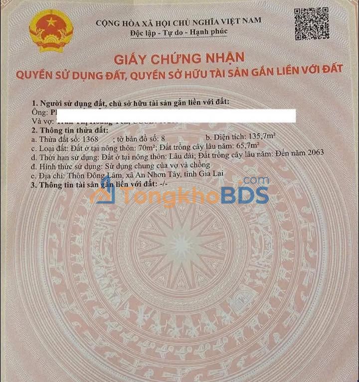 Bán Nhanh Đất Nền 135m² Sổ Đỏ Tại Phước Lộc, Tuy Phước - Giá 3xx Triệu