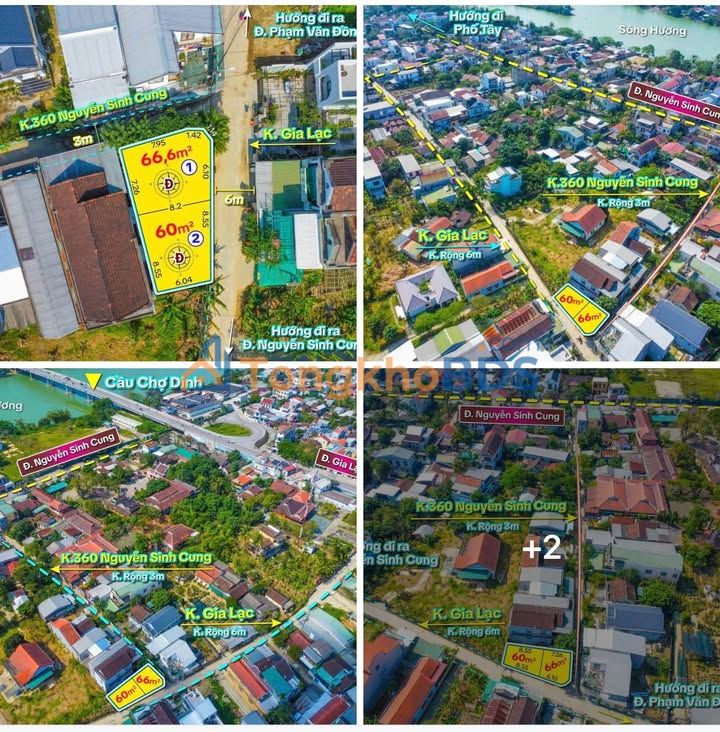 Bán Gấp 2 Lô Liền Kề Nguyễn Sinh Cung, Huế - 60m² - Giá 1.6 Tỷ