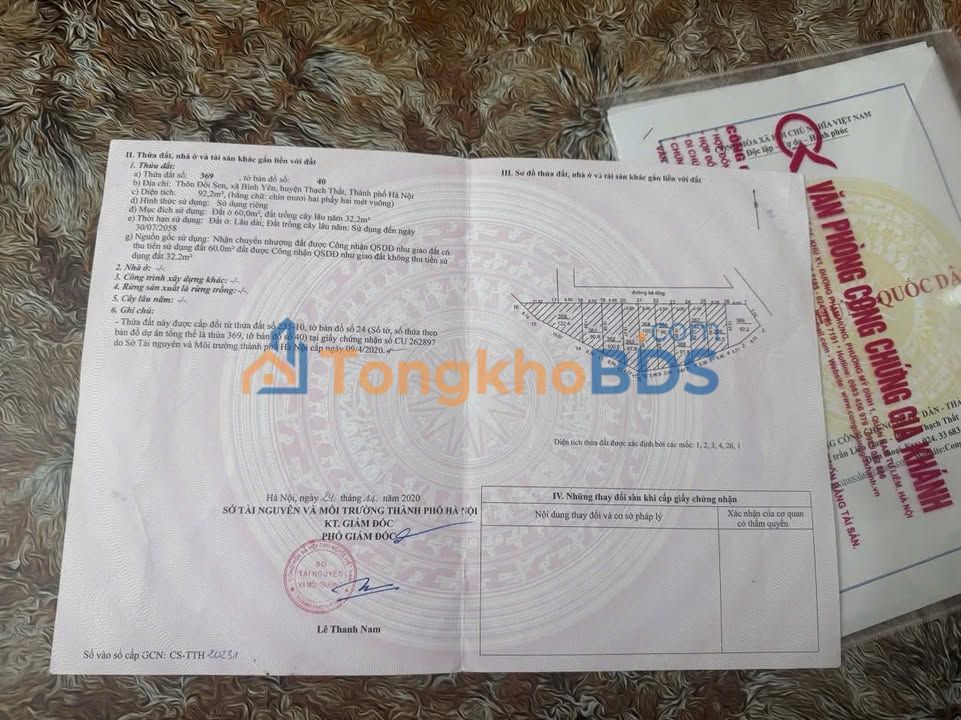 Đất nền Bình Yên Thạch Thất 92m² giá thỏa thuận - Sổ đỏ chính chủ