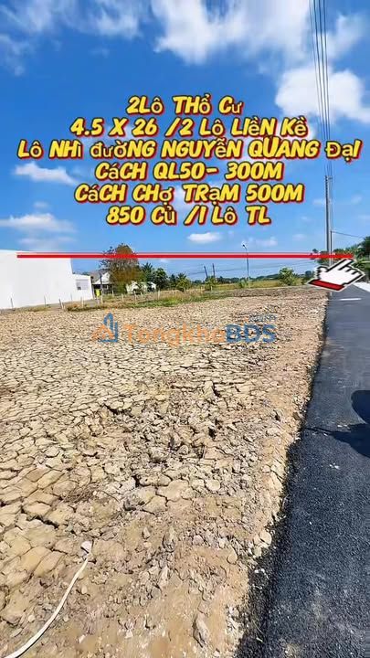 Bán Gấp 2 Lô Đất Mặt Tiền Nguyễn Quang Đại, Bình Thạnh - 117m² - 850 Triệu/Lô