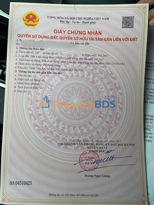 Đất Vườn 1000m² view ao đẹp tại Ba Vì - Sẵn sàng làm homestay, nghỉ dưỡng