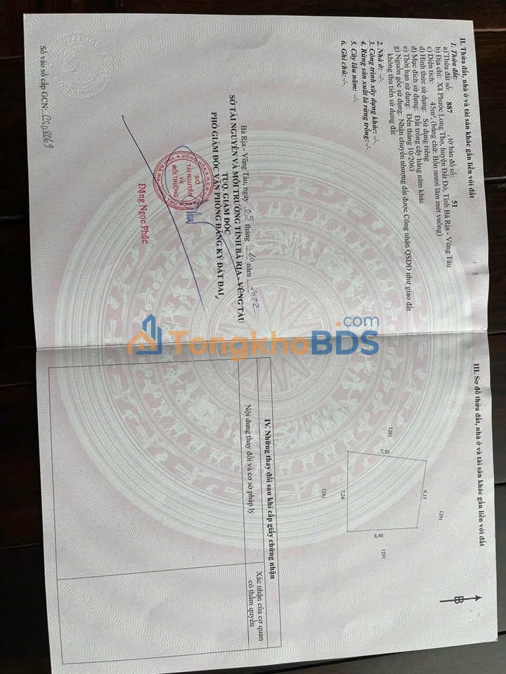 Đất nền Đất Đỏ 1.955m² 2 tỷ - Xây dựng tự do