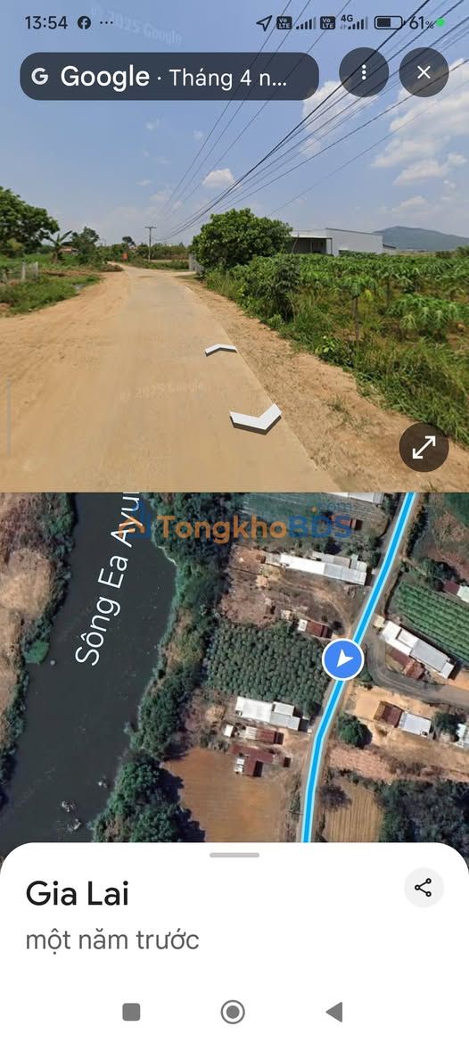 Đất Mặt Tiền Đường Lớn Yang Bắc, Đăk Pơ - 450m² View Sông