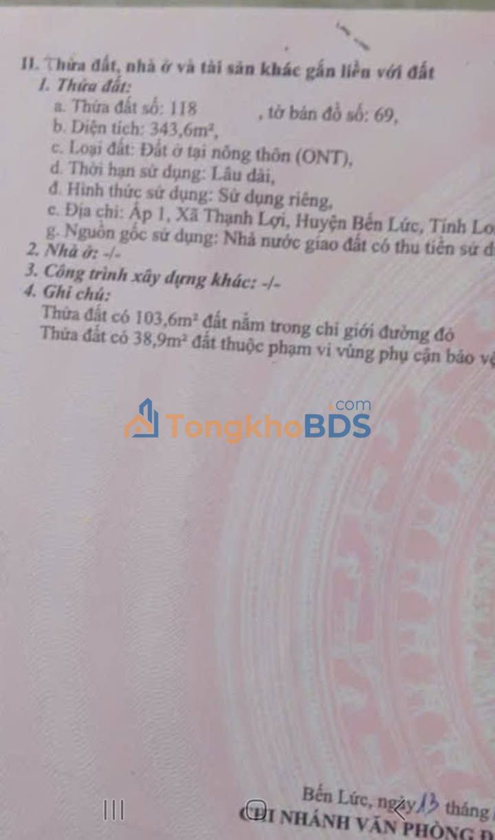 Đất nền N2 Thạnh Lợi 338m² 5 tỷ - Hạ tầng hoàn thiện