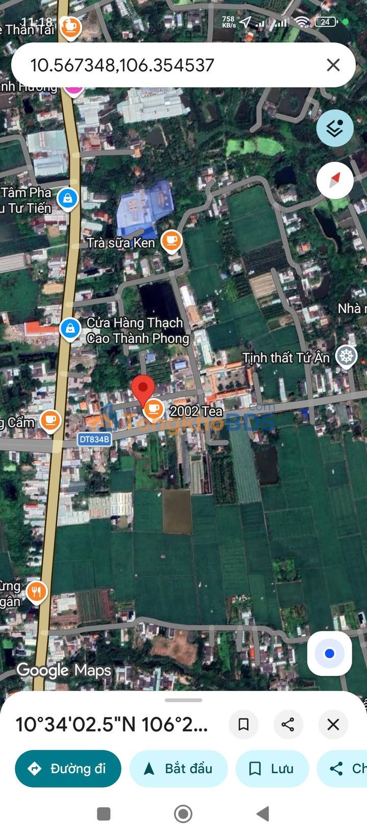 Bán Gấp 2 Lô Đất Thổ Cư Mặt Tiền Đan Mỹ Phú, Thủ Thừa, Long An - 2.4 Tỷ