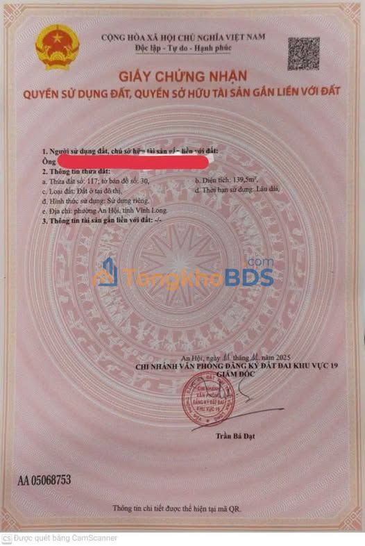 Mặt Tiền Lộ Nhựa 139m² - Ngay Siêu Thị Sensity Bến Tre - Giá 4.6 Tỷ