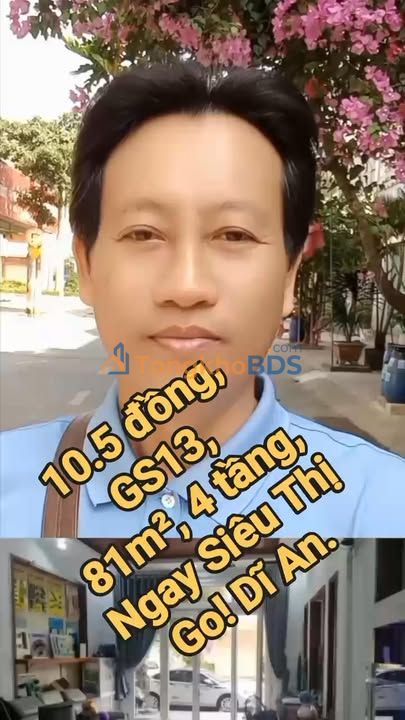 Nhà mặt tiền GS13 Dĩ An 81m² 10.5 tỷ - Mặt tiền kinh doanh