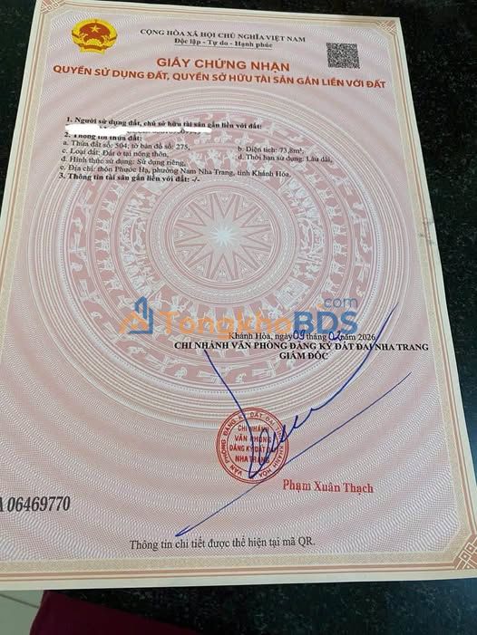 Bán Đất Nền 74m² Phước Hạ, Nha Trang - Hẻm Rộng 4m, Giá 1.52 Tỷ