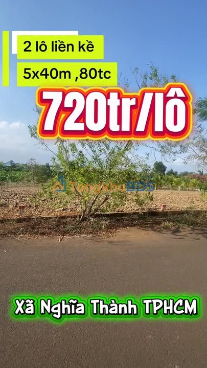 Đất Nghĩa Thành Châu Đức 200m² 720 triệu - Xây dựng tự do