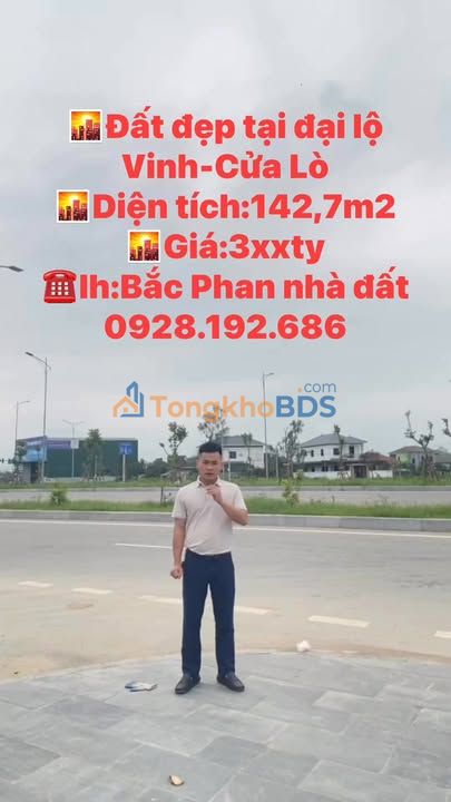 Đất nền Đại lộ Vinh – Cửa Lò 142.7m² - Giá đầu tư 3.71 tỷ