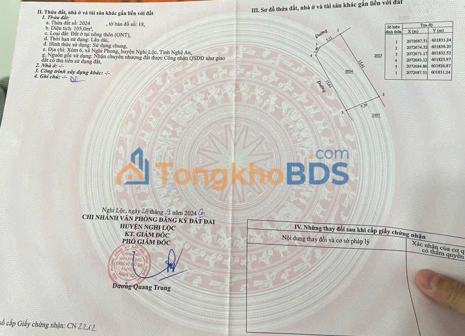 Đất Nền Góc Đẹp TP Vinh 105m² - Mặt Tiền Rộng 7M, Giá Tốt