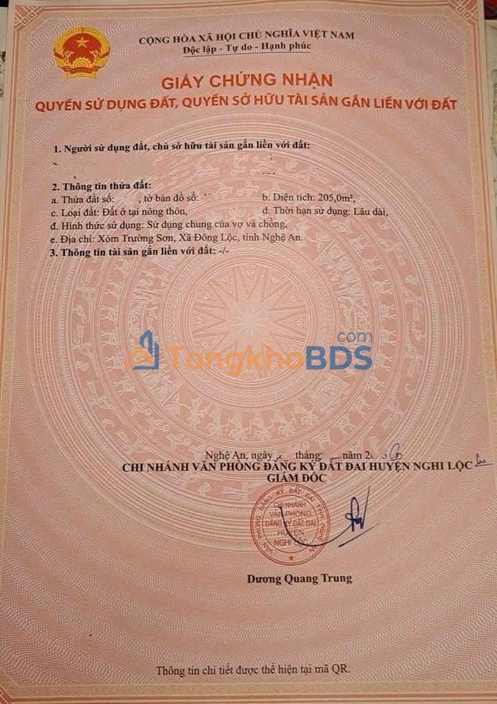 Đất nền Nghi Trường, Nghệ An - 205m², 2.5 tỷ, gần BV Đa khoa