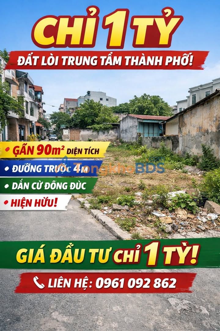 Đất Nền 90m² Lõi Trung Tâm Hưng Yên - Chỉ 1 Tỷ, Cơ Hội Đầu Tư Vàng
