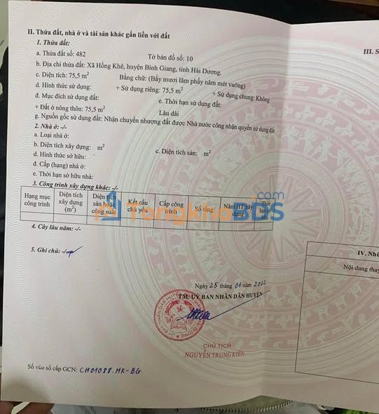 Đất nền Hồng Khê - Bình Giang 75,5m²/550 triệu - Pháp lý rõ ràng