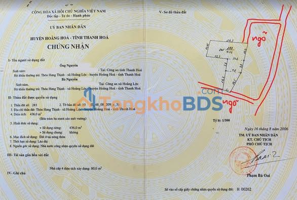 Bán Gấp Đất 436m² Có Sẵn 2 Nhà Ở Ngay - Hoằng Hóa, Thanh Hóa