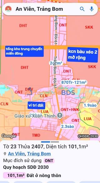 Đất nền An Viễn, Đồng Nai 101m² - Sổ riêng, xây nhà ngay chỉ ~799tr