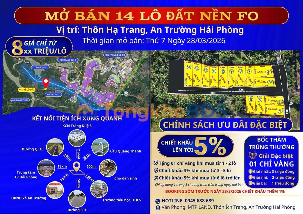 Đất nền Trường Thành, Hải Phòng 66m² - Tiềm năng tăng giá