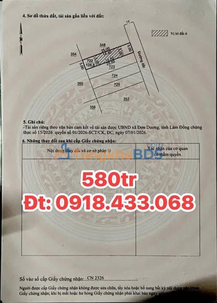 Đất Nền Thạnh Mỹ Đơn Dương - 125m² Sổ Đỏ, Giá 580 Triệu - Đầu Tư Sinh Lời