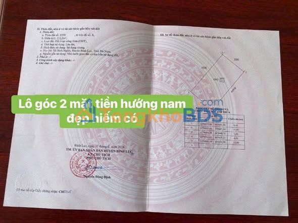 Đất Lô Góc Bình Nghĩa - 112m² Sổ Đỏ - Hướng Nam Tài Lộc