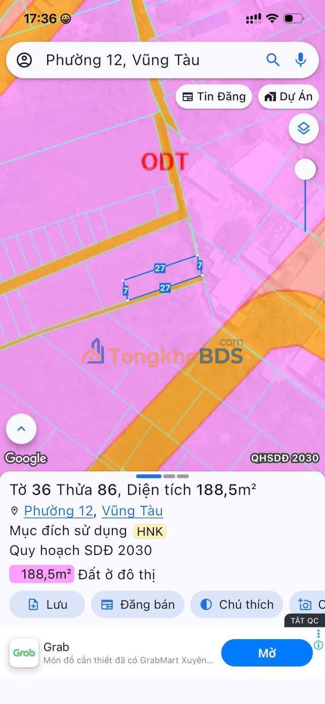 Đất Phước Thắng Vũng Tàu 189m² - Sổ Riêng, Giá 1.7 Tỷ