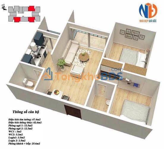 Căn hộ M7 Mipec City View 62m² - Sổ hồng sẵn sàng, 4.3 tỷ
