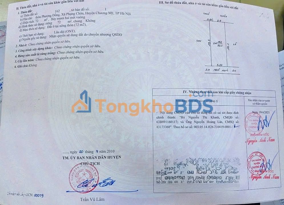 Đất nền Phụng Châu 72m² 360 triệu - Đường ô tô vào đất