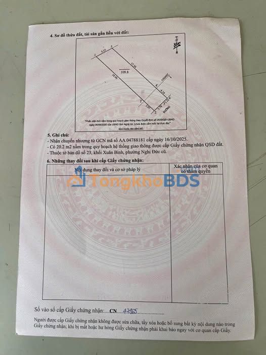 Bán đất Nghi Đức 109.8m² hướng Đông Nam - Sổ đỏ thổ cư, xây trọ tốt