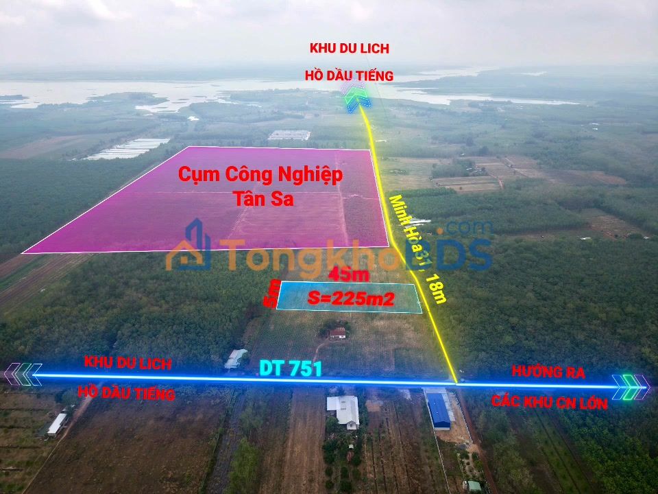 Đất Vườn view Hồ Dầu Tiếng 2250m² - Sổ hồng sẵn sàng, đầu tư sinh lời