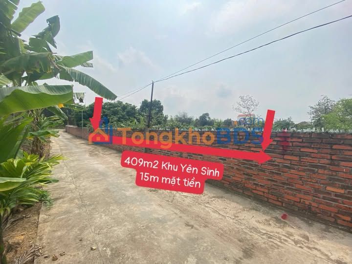 Đất nền 409m² Đông Triều - Mặt tiền 15m, Giá chỉ 8xx triệu